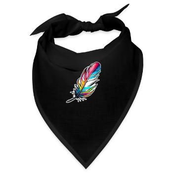 Feder /Schreibfeder / Vogelfeder / Dauenenfeder - Bandana - Schwarz - Vorne