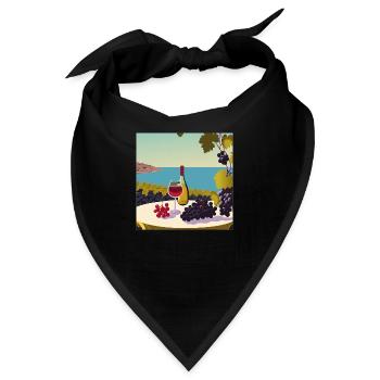 Wein / Rotwein / Weißwein - Bandana - Schwarz - Vorne