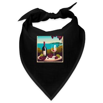 Wein / Rotwein / Weißwein - Bandana - Schwarz - Vorne