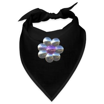 Flower Power - You make me happy - Bandana - Schwarz - Vorne