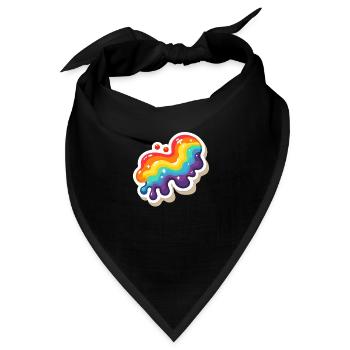 Regenbogen-Pouring-Farbe - Bandana - Schwarz - Vorne