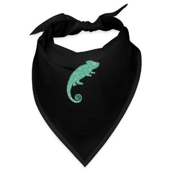 Grünes Chamäleon - Bandana - Schwarz - Vorne