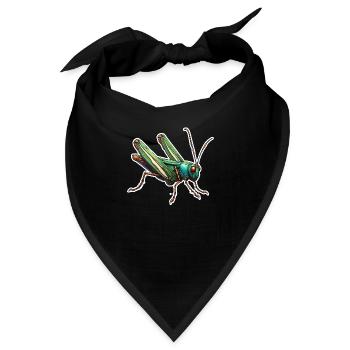 Grashüpfer / Insekt / Tier / Wiese / hüpfen - Bandana - Schwarz - Vorne