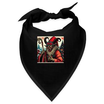 Krampus-Weihnachtsmann - Bandana - Schwarz - Vorne