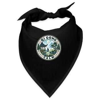 "Ruhiges Qi Gong" - Ruhige Gartengestaltung - Bandana - Schwarz - Vorne