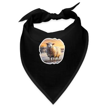 Schaf in Winterlandschaft - Bandana - Schwarz - Vorne