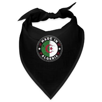 Made in Algerien - Geschenkidee Algerien - Bandana - Schwarz - Vorne