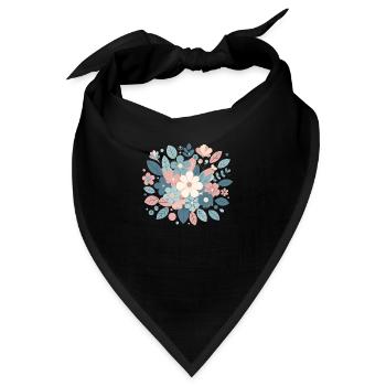 Pastellfarbenes Blumenarrangement - Bandana - Schwarz - Vorne