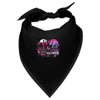Romantisches Paris Hollywood – Stadtzauber Kunst - Bandana - Schwarz - Vorne
