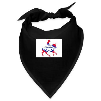 Arkansas Staatsflagge Cowboy - Bandana - Schwarz - Vorne