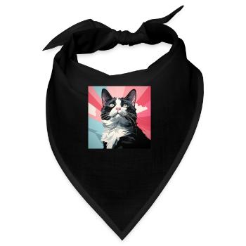 Smoking-Katze. Smoking-Katze - Bandana - Schwarz - Vorne