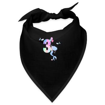 Meerjungfrau zum 3. Jahrestag - Bandana - Schwarz - Vorne