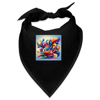 Farbenfluss der Abstraktion - Bandana - Schwarz - Vorne
