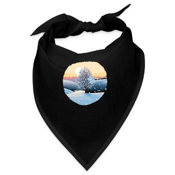 Winterzauber: Schneezauberbaum - Bandana - Schwarz - Vorne
