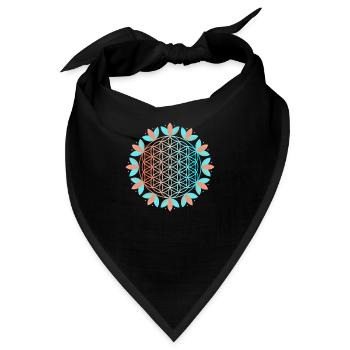 Blühende Lebensblume - Bandana - Schwarz - Vorne