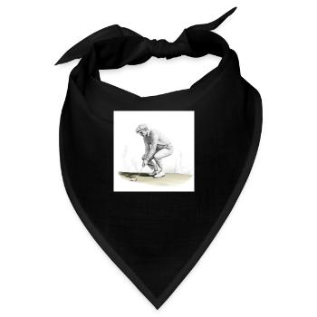 Golfspieler mit Minischläger - Bandana - Schwarz - Vorne
