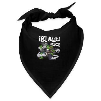 Leguan Rock Cartoon Eidechse Wippe - Bandana - Schwarz - Vorne