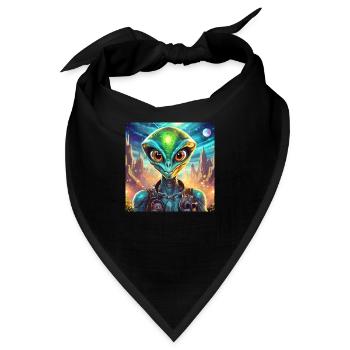 Glühwürmchen Alien Lustige Figur 28830 - Bandana - Schwarz - Vorne