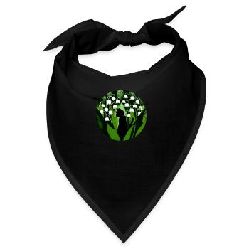 Schwarze Katze Maiglöckchen - Bandana - Schwarz - Vorne