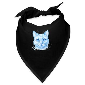 cat hand drawn - Bandana - Schwarz - Vorne