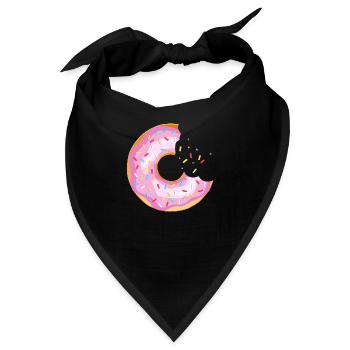 Donut-Crunch essen Metzgergebäck 12 Q - Bandana - Schwarz - Vorne