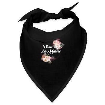 Team der Blumenbraut - Junggesellinnenabschied Geschenkidee - Bandana - Schwarz - Vorne