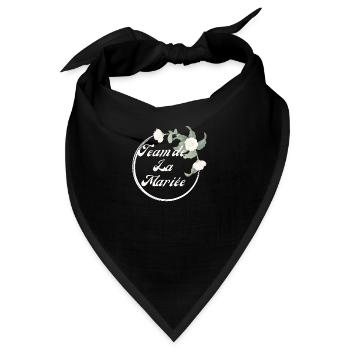 Team der weißen Blumenbraut - Junggesellinnenabschied Geschenkidee - Bandana - Schwarz - Vorne