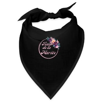 Team der rosa Blumenbraut - Junggesellinnenabschied Geschenkidee - Bandana - Schwarz - Vorne