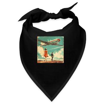 Vintage Airline Ad (fictional ) - Bandana - Schwarz - Vorne