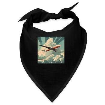 Vintage Airline Ad (fictional) - Bandana - Schwarz - Vorne