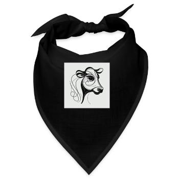 Kuh gezeichnet - Bandana - Schwarz - Vorne