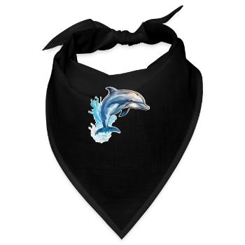 Delfin springend - Bandana - Schwarz - Vorne