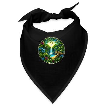 Wasserfall im Regenwald - Bandana - Schwarz - Vorne
