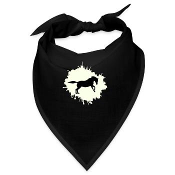 pferd klecks - Bandana - Schwarz - Vorne