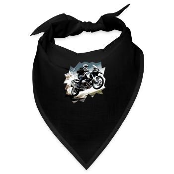 Motorrad fliegt durch die Luft - Bandana - Schwarz - Vorne