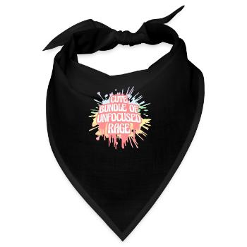 Lustiges niedliches Bündel von unfokussiertem Wut-Regenbogen-Goth - Bandana - Schwarz - Vorne