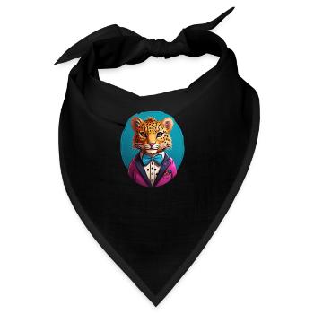 Lustiges Comic Tiger - Bandana - Schwarz - Vorne