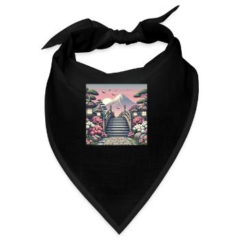 Japan Vintage Brücke Weg - Bandana - Schwarz - Vorne
