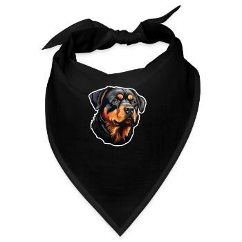 Rottweilerkopf - Bandana - Schwarz - Vorne