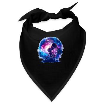 Astronomie mit Teleskopen ist Horizonterweiterung - Bandana - Schwarz - Vorne