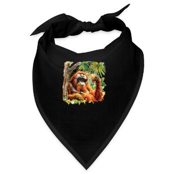 cooler Orang-Utan - Bandana - Schwarz - Vorne