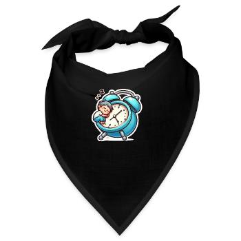 Wecker und Schlafen - Bandana - Schwarz - Vorne