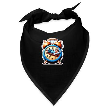 Wecker und Schlafen - Bandana - Schwarz - Vorne