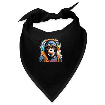 DJ Affe Chimpanse Musik - Bandana - Schwarz - Vorne