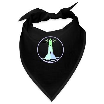 Pastellfarbener Leuchtturm - ApriNoeScor - Bandana - Schwarz - Vorne