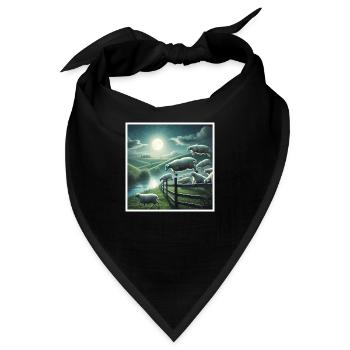 Schäfchen zählen - Bandana - Schwarz - Vorne