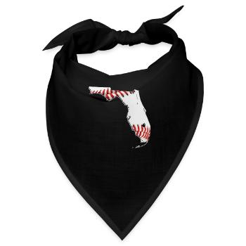 Echter Baseball in der Florida State Landkarte - Bandana - Schwarz - Vorne