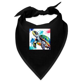 Schildkröte Farbig - Bandana - Schwarz - Vorne