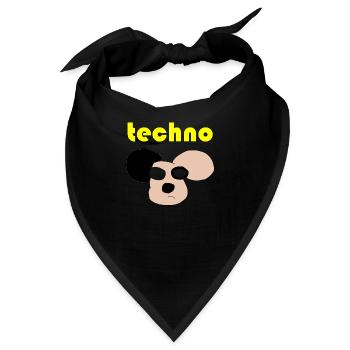 techno bär - Bandana - Schwarz - Vorne