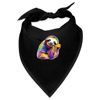 Faultier gelangweilt - Bandana - Schwarz - Vorne